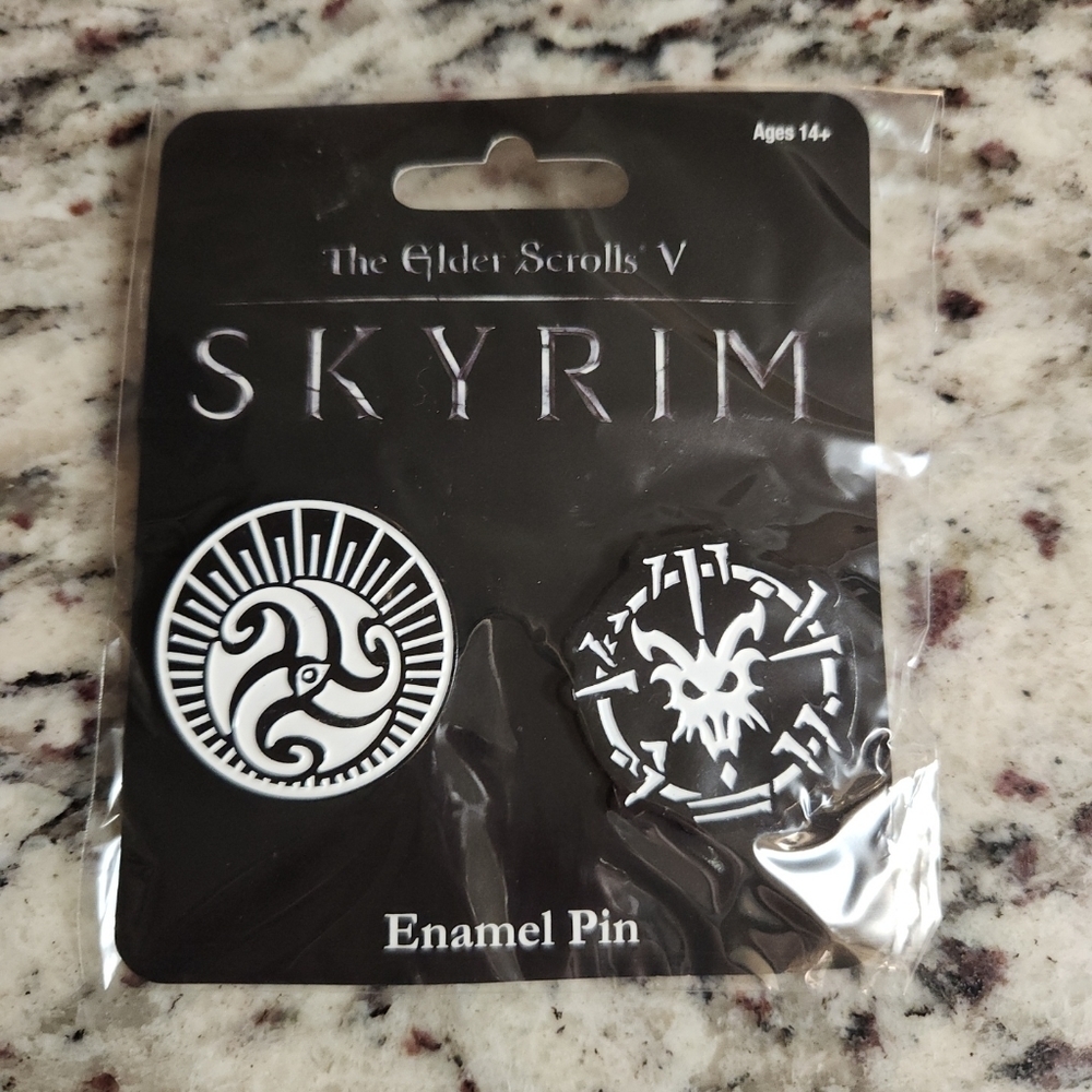 Skyrim Enamel Pin Set - Black and White